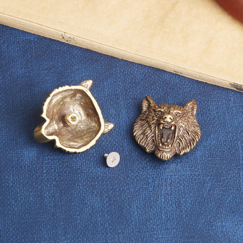 Wolf Jewelry & Watches Tampa - Hebilla decorativa de latón con cabeza