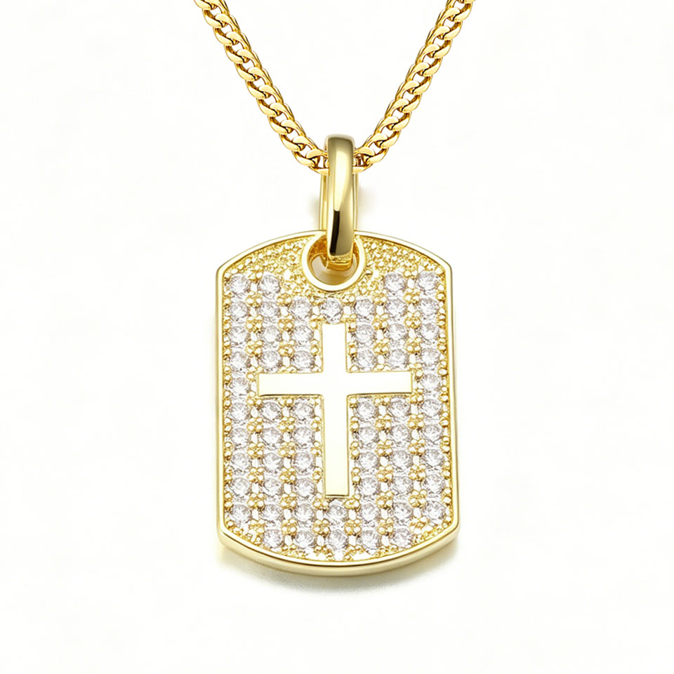 Mens Dog Tag Necklace - Collar con Colgante VANAXIN Iced Out