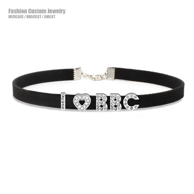 Crystal Choker Necklace - Gargantilla gótica Sexy con letras de