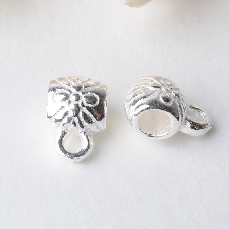 Sterling Silver Ring - Conector de cuentas espaciador de tubo