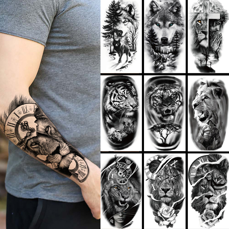 Wolf Jewelry & Watches Tampa - Tatuaje temporal impermeable, pegatina de bosque,