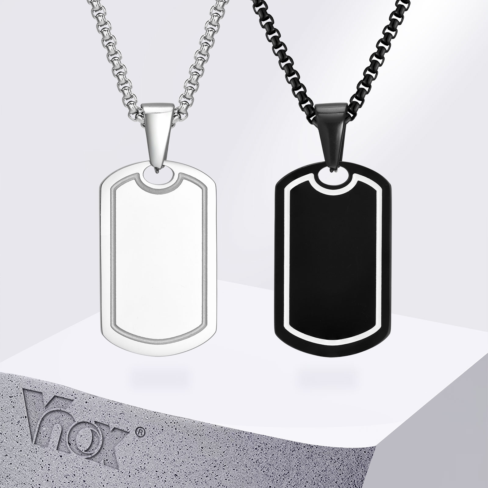 Mens Dog Tag Necklace - Collares de Etiqueta de perro de