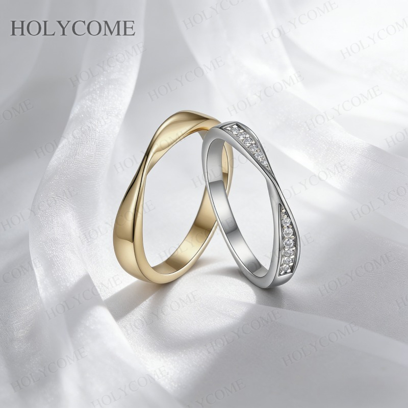 Couple Ring Set - Anillos de Pareja de Moissanita, Plata