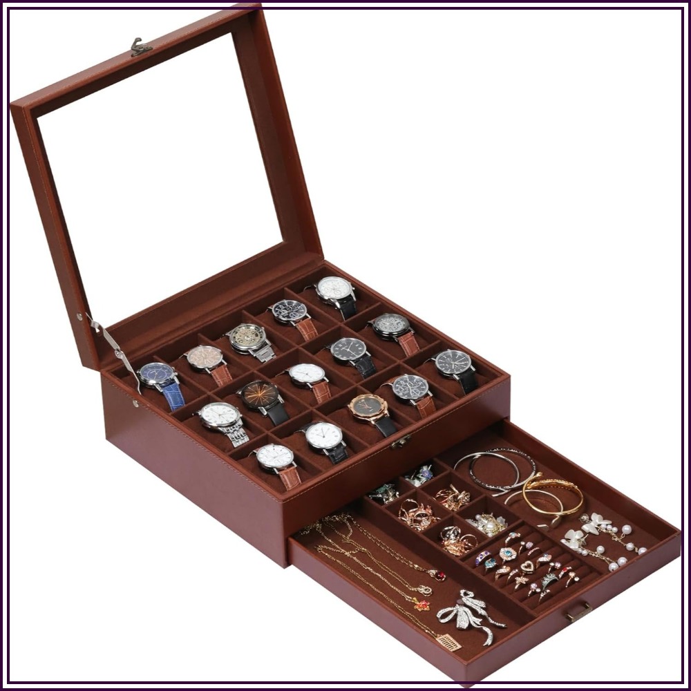 Jewelry Box That Holds Watches - Caja para relojes de 2 niveles