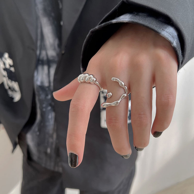Couple Ring Set - VENTFILLE-Anillo giratorio de Plata de Ley