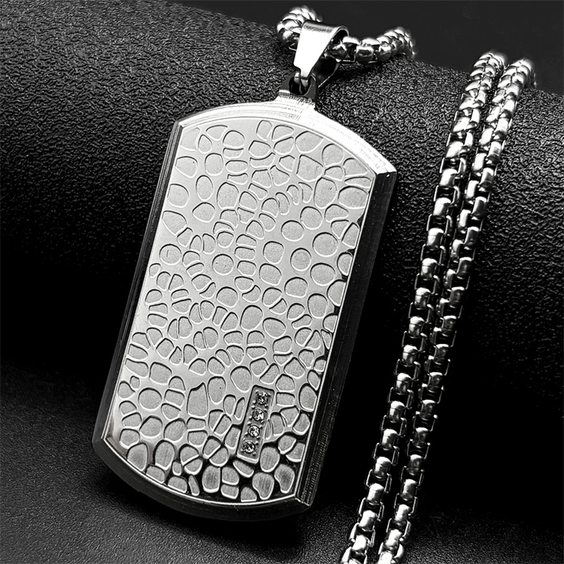 Mens Dog Tag Necklace - Collar con colgante de etiqueta de