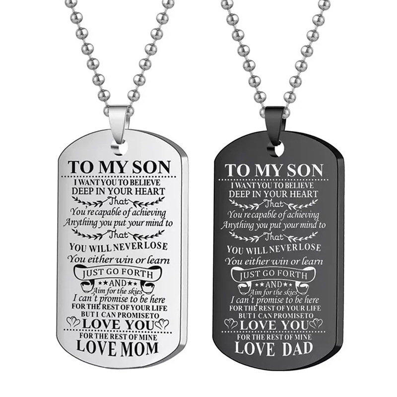 Collar inspirador para mi hijo - Mens Dog Tag Necklace reseña y precio