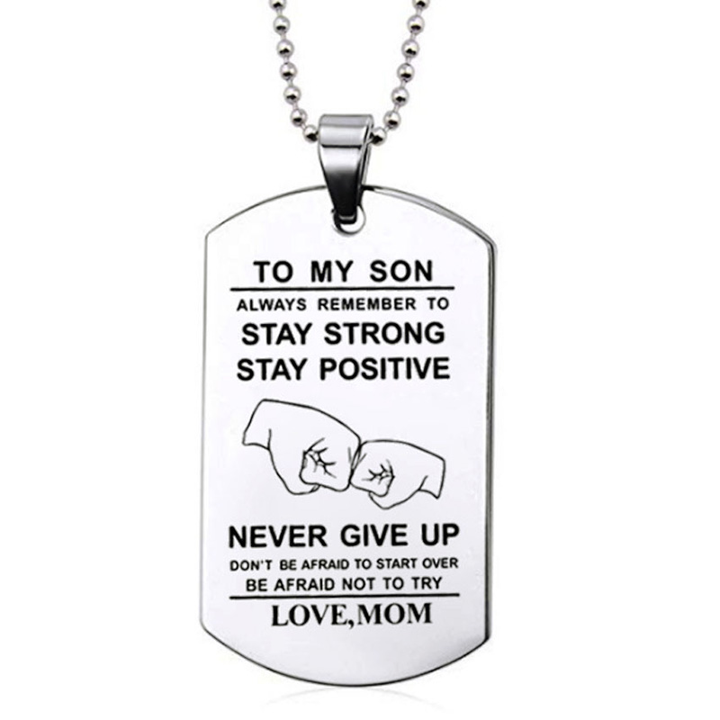 Collar inspirador para mi hijo - Mens Dog Tag Necklace reseña y precio