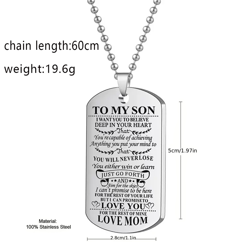 Collar inspirador para mi hijo - Mens Dog Tag Necklace reseña y precio