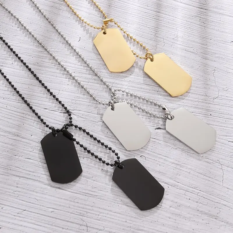 Collar Simple de acero inoxida - Mens Dog Tag Necklace reseña y precio
