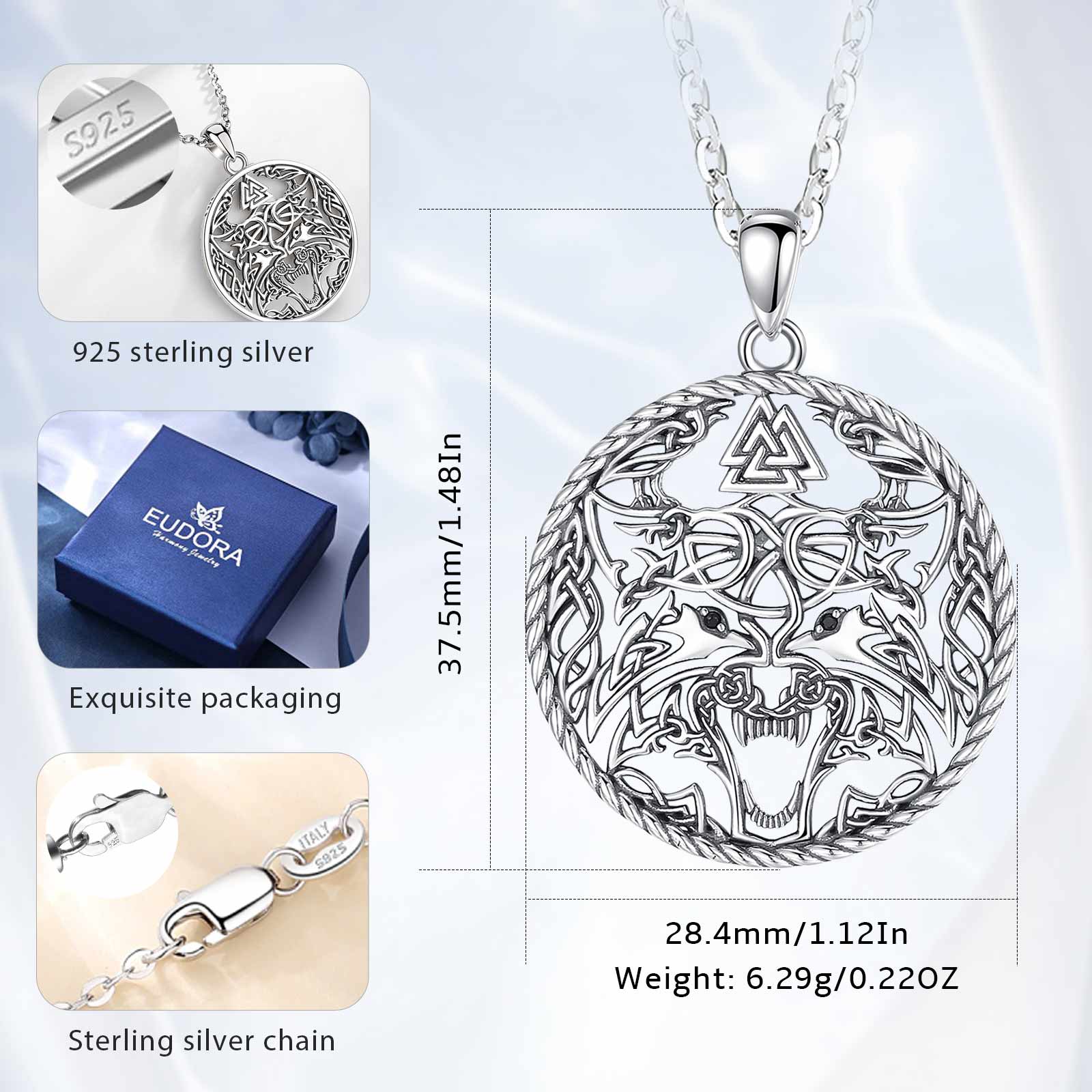 Eudora-collar de lobo vikingo  - Wolf Jewelry & Watches Tampa reseña y precio