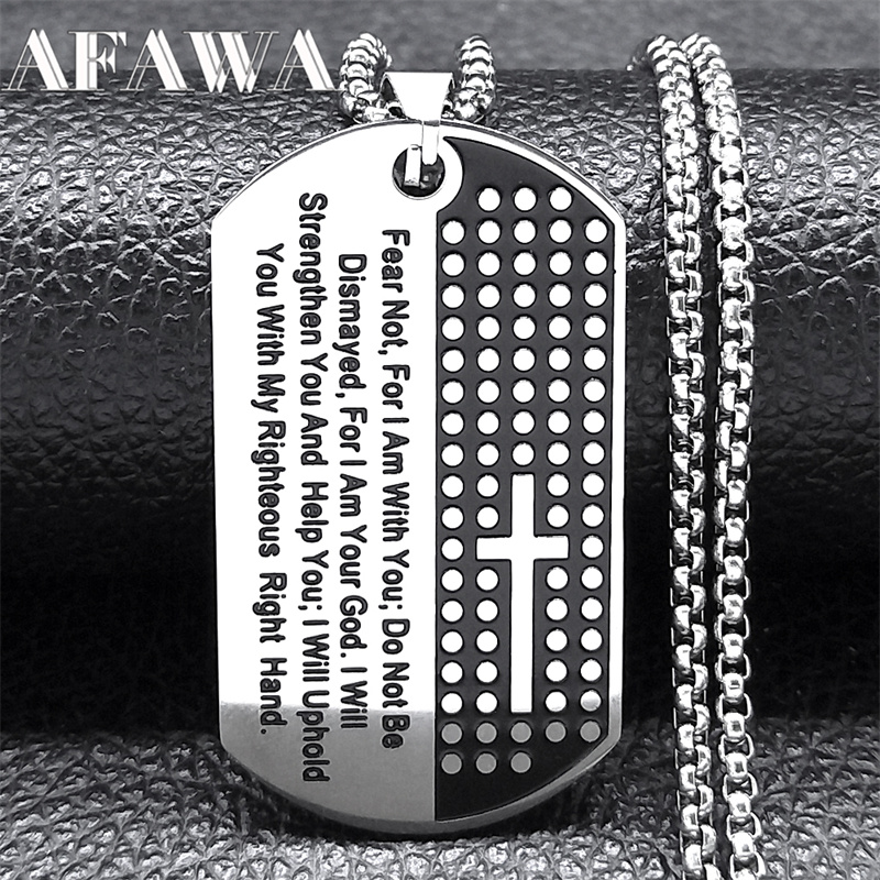 Miedo, no soy contigo, collar  - Mens Dog Tag Necklace reseña y precio