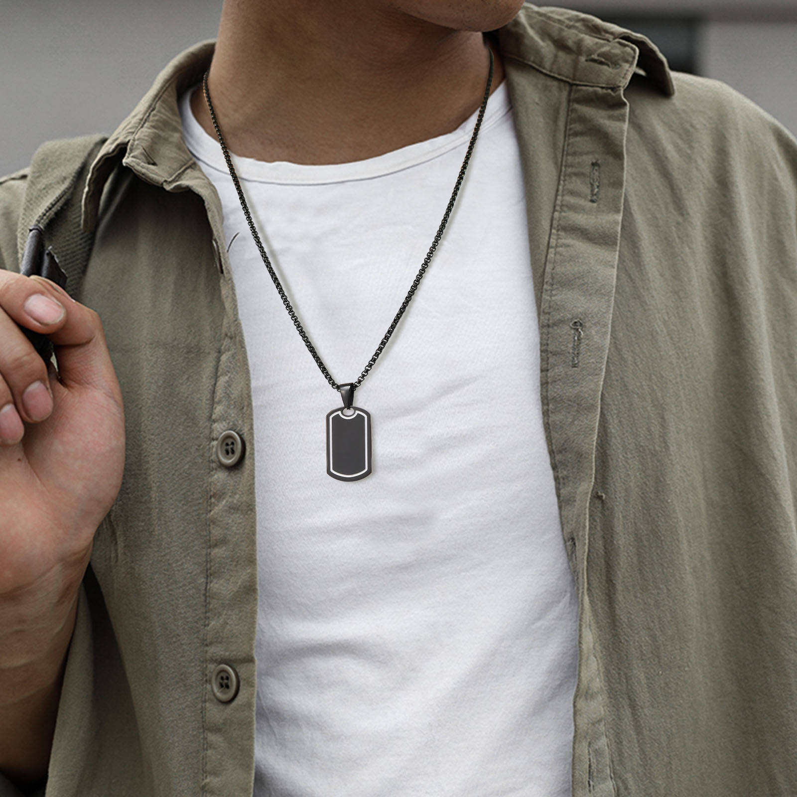 Collares de Etiqueta de perro  - Mens Dog Tag Necklace reseña y precio