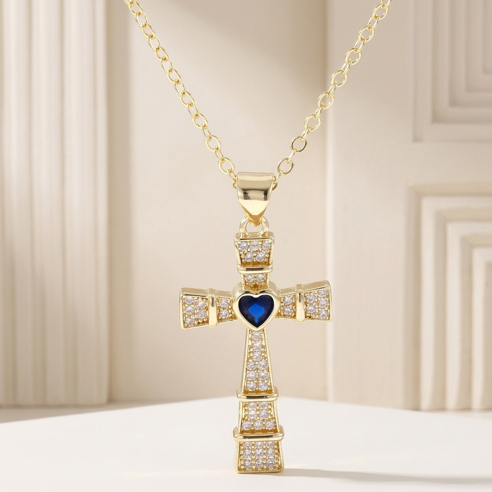 Collar con colgante de cruz de - Crystal Choker Necklace reseña y precio