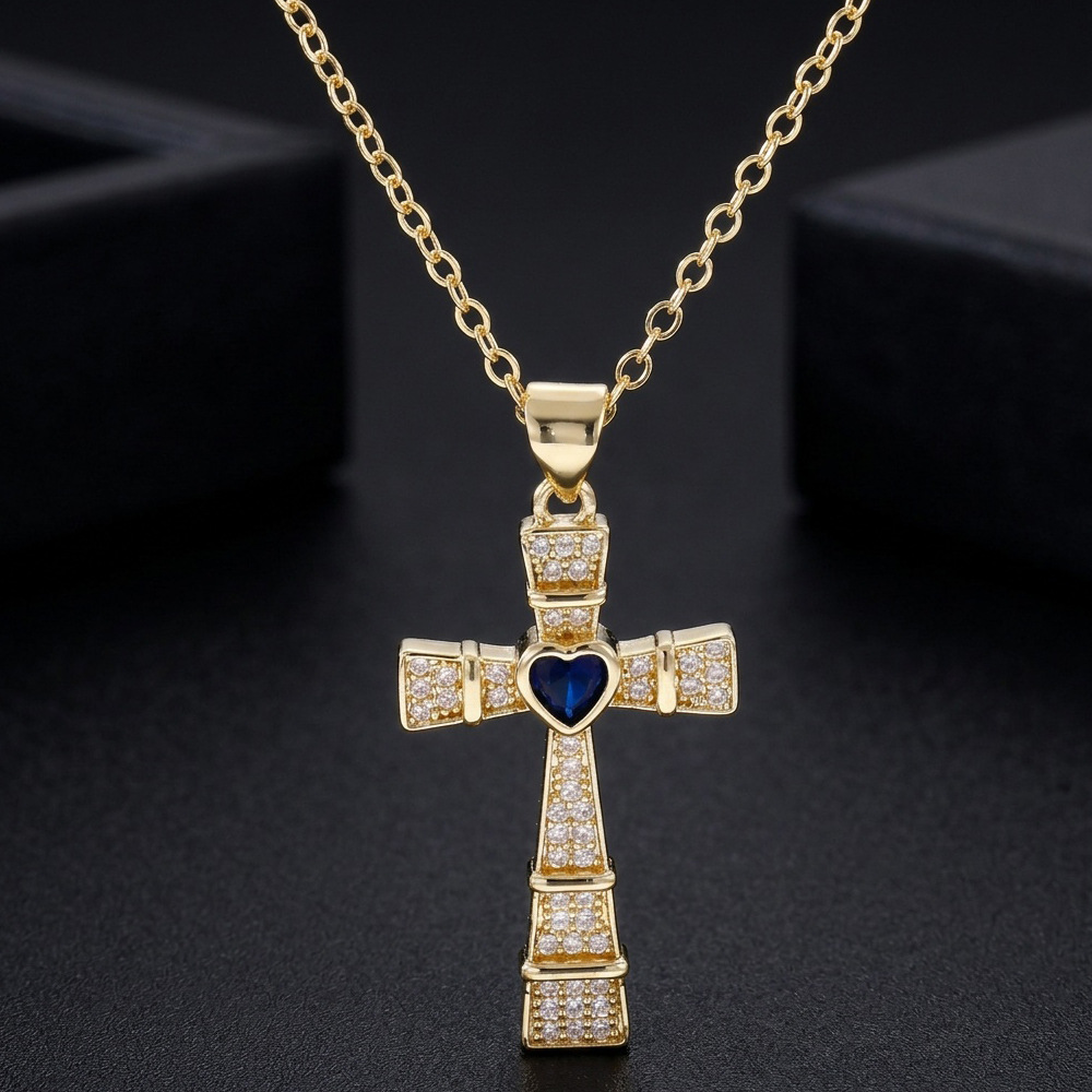 Collar con colgante de cruz de - Crystal Choker Necklace reseña y precio